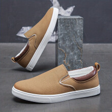 Mens Canvas Loafer Shoes With Padded Collar Breathable Non slip Slip On Shoes Mens Shoes Spring And Summer