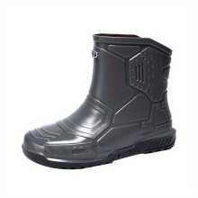 Mens Mid Top Rain Boots Wear resistant Waterproof Non slip Galoshes For Outdoor Walking Fishing