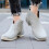Mens Solid Waterproof Non slip Rain Boots 4