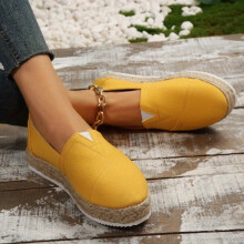 Womens Espadrille Flat Loafers Casual Low Top Slip On Canvas Shoes Breathable Walking Shoes