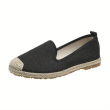 Womens Espadrille Flat Shoes Breathable Soft Sole Slip On Canvas Shoes Lightweight Walking Shoes