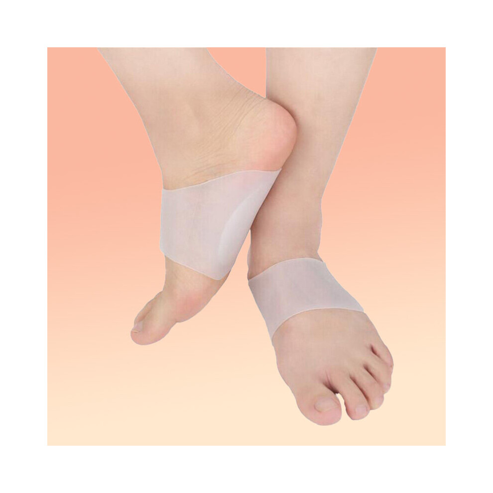 White 1Pair Relieve Flat Feet Pain With Silicone Arch Support Sleeves