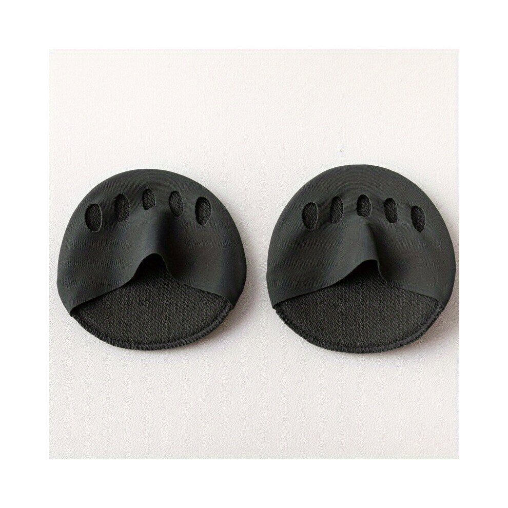 Black 1Pair Front Foot Pads Non Slip Anti Pain High Heeled Shoes Socks Special Half Palm Five Finger Socks Invisible Half Foot Socks Half Size Pads