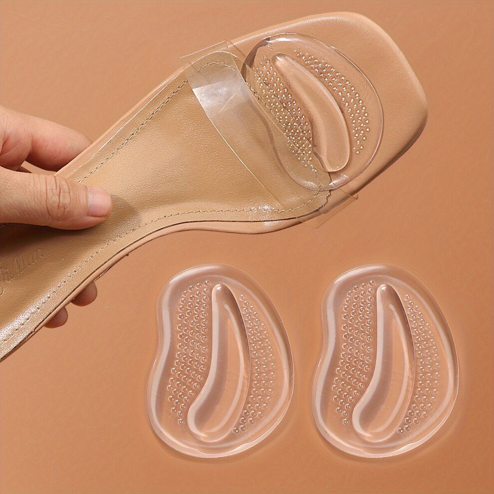 Clear 1Pair Silicone Invisible Half Size Pad Forefoot Pads For Sandals & High Heels