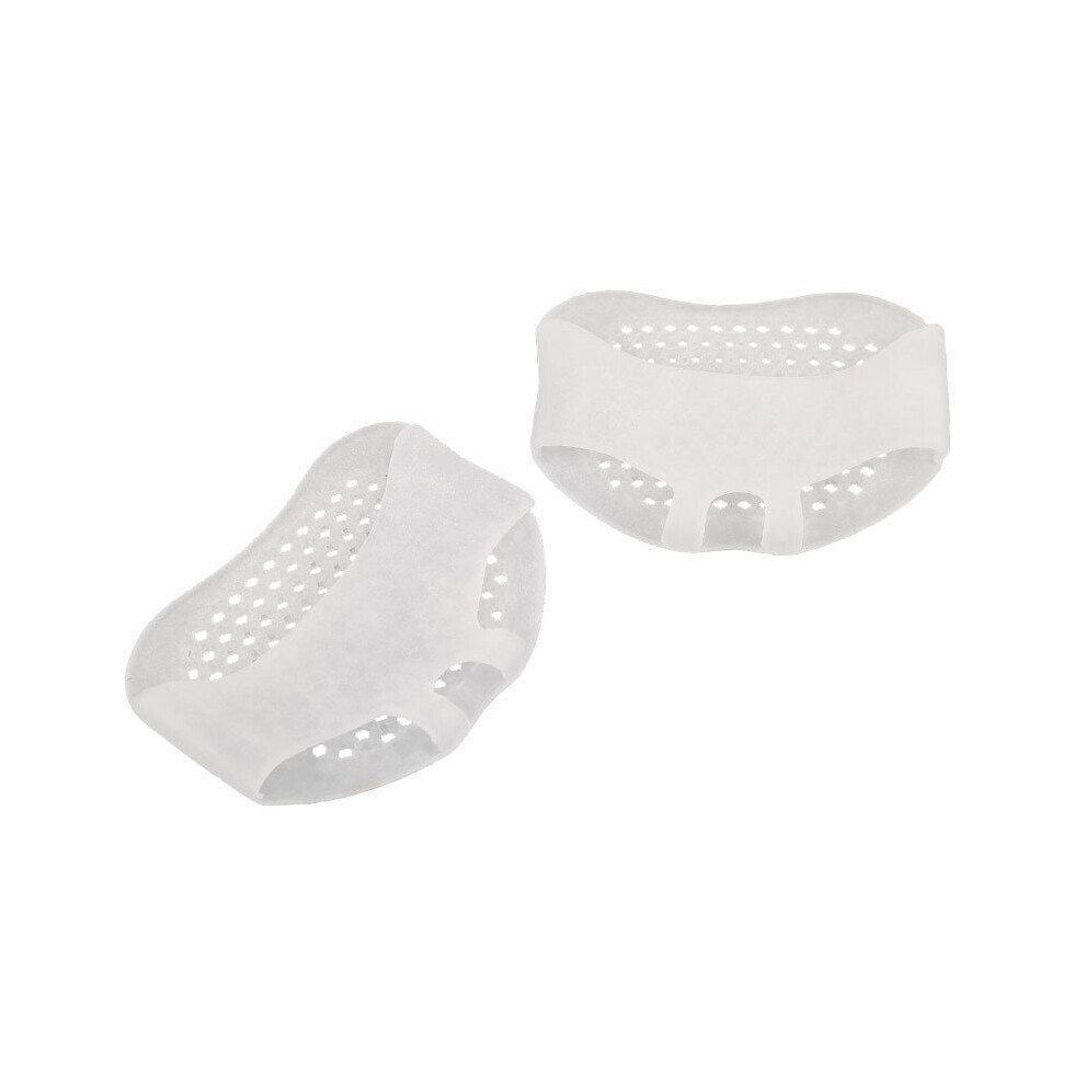 White 1Pair Silicone Forefoot Metatarsal Pads Pain Relief Orthotics Foot Massage Insoles Anti Slip Protector High Heel Elastic Cushion Soles