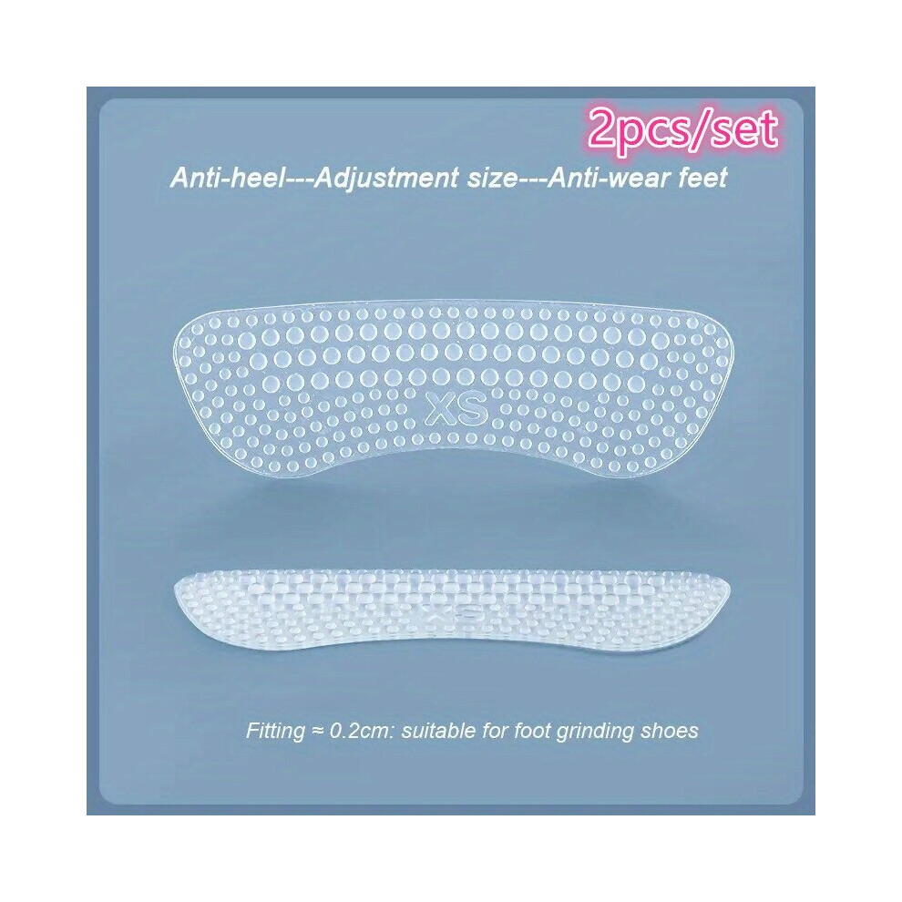 Clear 2Pcs Silicone Heel Stickers Heels Grips For Women Men Anti Slip Heel Cushions Non Slip Inserts Pads Foot Heel Care Protector