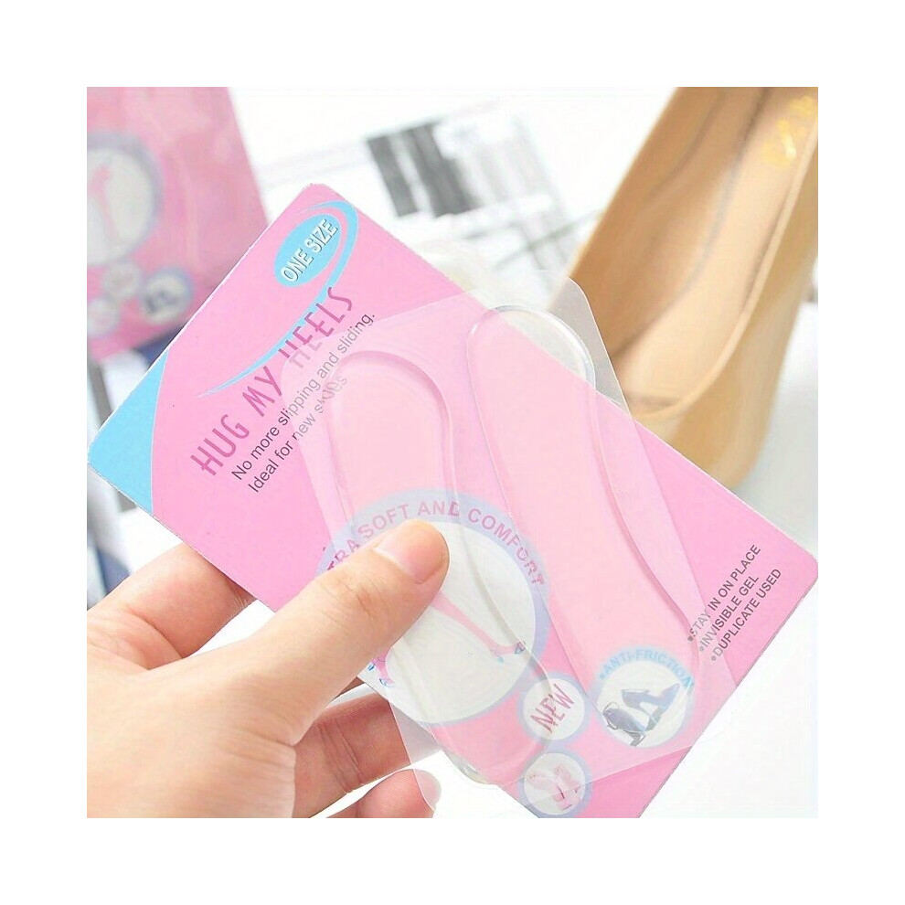 1 Pair Transparent Soft Silicone Ladies Shoes Heel Protector Foot Care Insole Soft Cushion