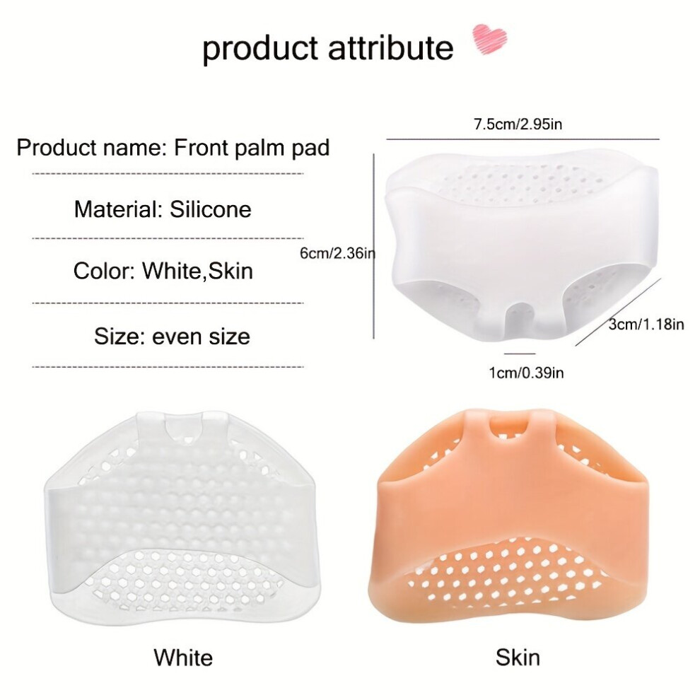 1pair Separator Cushion Skid Resistance Anti wear High Forefoot Women Insoles Toe Bunion Palm For Metatarsal Ladies Anti Cushions Heeled Pad Breathabl