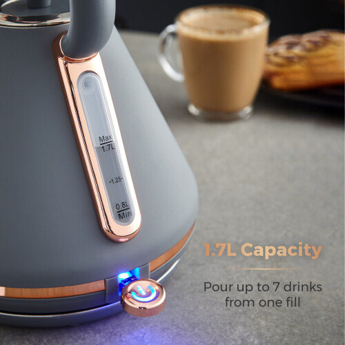 Tower Tower Cavaletto Grey Kettle 4 Slice Toaster Microwave Breadbin & Canisters 1