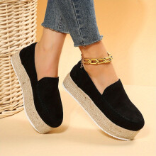 Womens Platform Espadrille Loafers Comfy Round Toe Slip On Shoes Casual Walking Shoes