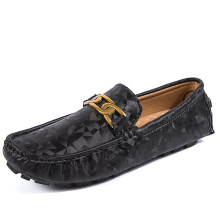 Womens PU Leather Loafer Shoes Metal Decor Slip On Boat Shoes Casual Walking Shoes