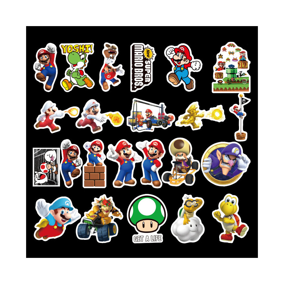100pcs Super Mario Bros Princess Kawaii Notes Stickers Laptop Bikes Waterproof