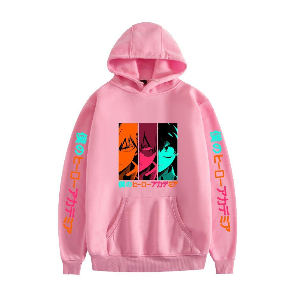 (Pink, XXXL) Harakuju Hoodies My Hero Academia Unisex Pullover Hoodie Midweight Sweatshirt-image-OPC-PC8HR56-NEW