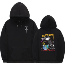 (Black, XS) Travis Scott Pullover Hoodie Cactus Jack Print Unisex Hip Hop Sweatshirt