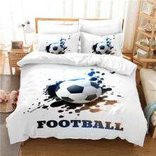 (C, Single) Football Duvet Cover with Pillowcase Bedding Set