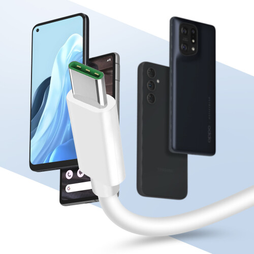 OPPO Câble USB vers USB-C Original Oppo DL129 VOOC 65W Blanc 1m 2
