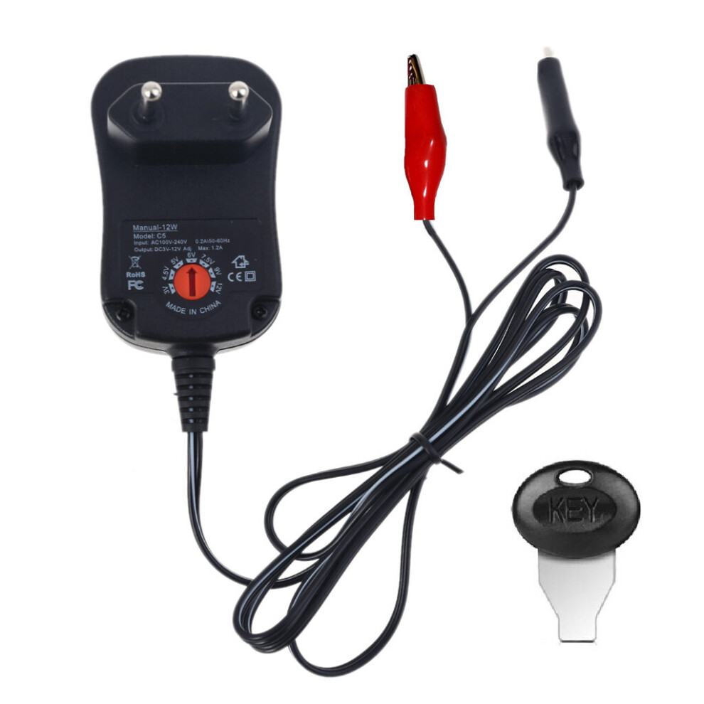 (EU) AA AAA C D Battery Eliminator Adjustable 3V 4.5V 6V 9V 12V Power Adapter Replace 2-8pcs 1.5V Battery for LED Toys Remote