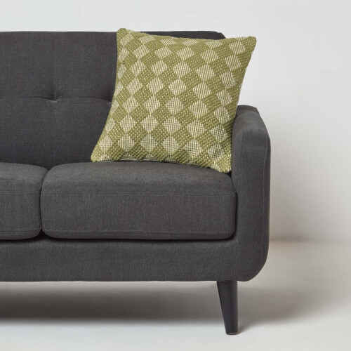 Homescapes Lima Handwoven Textured Green Cushion 45 x 45 cm 1