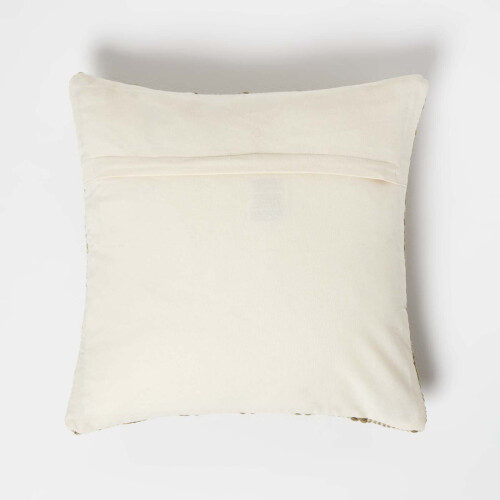 Homescapes Lima Handwoven Textured Green Cushion 45 x 45 cm 2