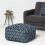 Homescapes Tula Handwoven Textured Navy & Teal Pouffe Bean Cube 2