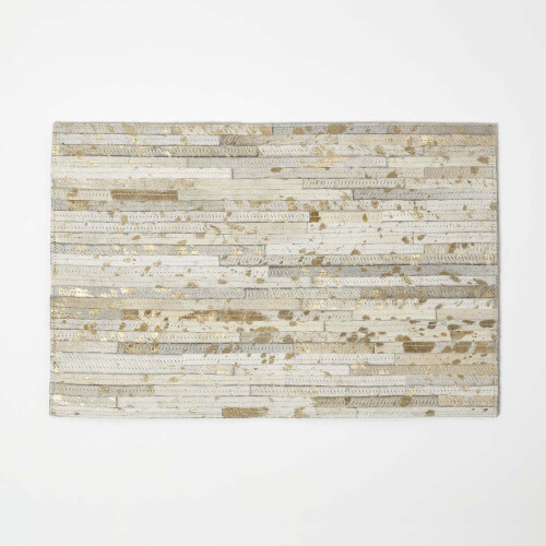 Gold & Grey Leather Placemats Set of 4 on OnBuy