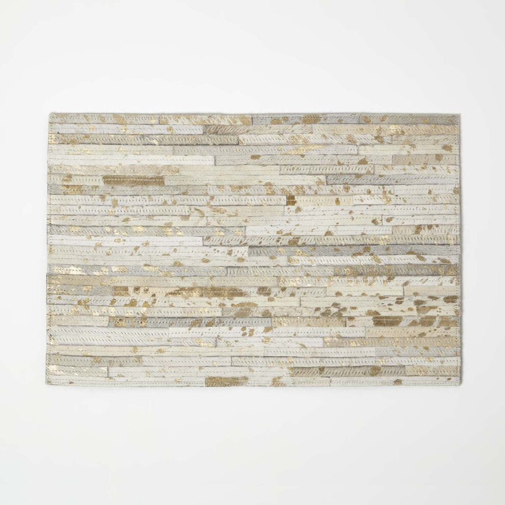 Gold & Grey Leather Placemats Set of 4