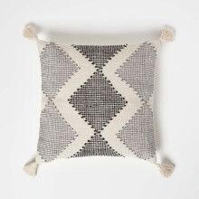 Malmo Handwoven Textured Grey & Black Cushion 45 x 45 cm