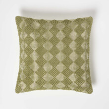 Lima Handwoven Textured Green Cushion 45 x 45 cm