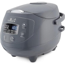 Yum Asia Panda Mini Rice Cooker With Ninja Ceramic Bowl and Advanced Fuzzy Logic (3.5 cup, 0.63 litre) 4 Rice Cooking Functions,220-240V (Cobalt Grey)
