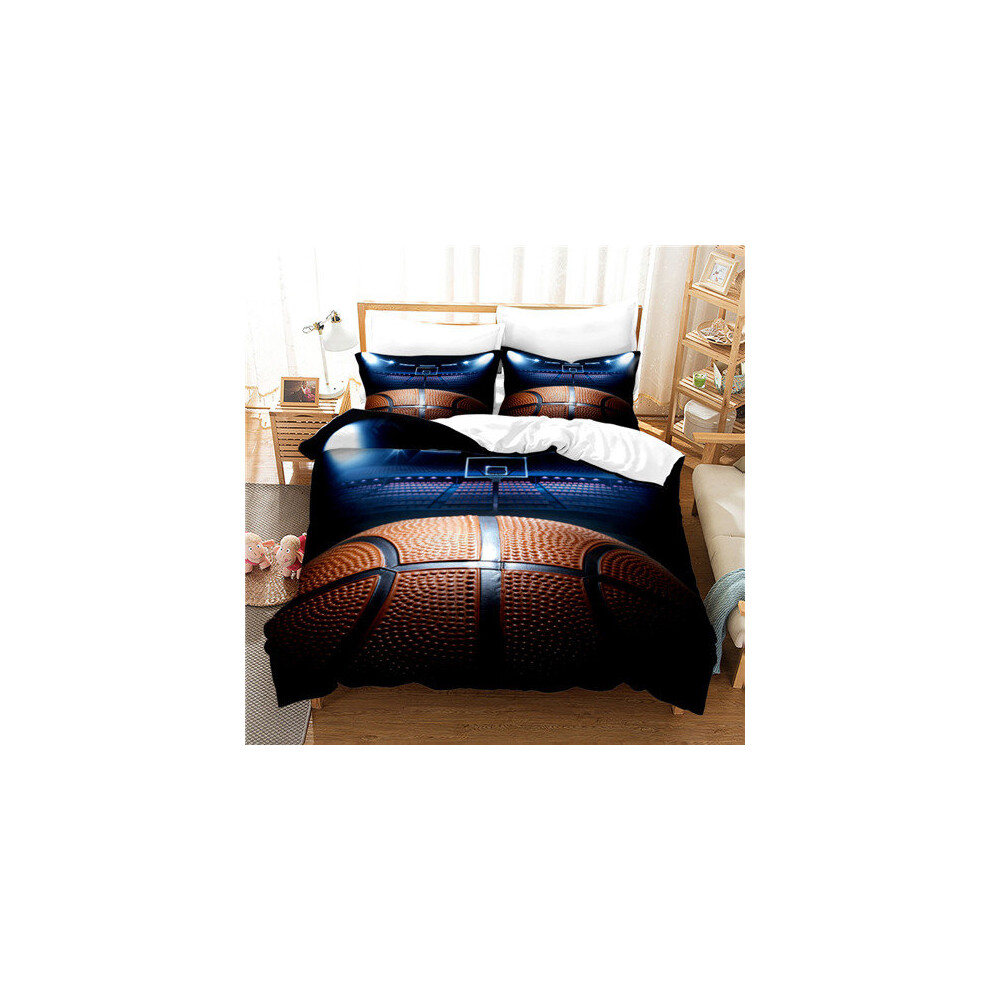 (I, Double) Basketball Duvet Cover with Pillowcase Bedding Set