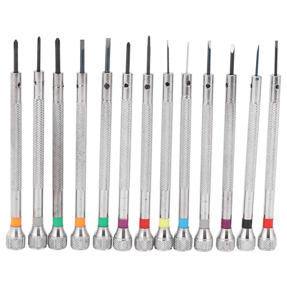 0.6Mm-2.0Mm 13Pcs New Watchmakers Screwdrivers Set Watch Glasses Flat Blade Assort Slotted Flat Screwdrivers Set, Jewellers Watch Screwdriver For Watc