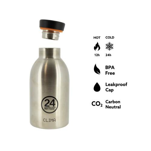 Isolaatio pullo - 24 BOTTLES - Clima pullo 330 ml - Pitää lämpimänä/kylmänä - Harmaa - Unisex 2