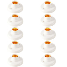 10Pcs E27 Plastic Screw Lamp Holder Round Lamp Holder Bulb Socket Holder Adapter