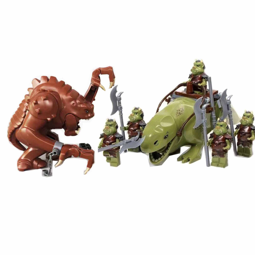 Bonxaif (Rancor Monster Vs Gamorran Guard Wet Back Beast) Fit Lego Star Wars Rancor Monster Dewback Blurrg Beast Minifigures Kids Toys Gifts