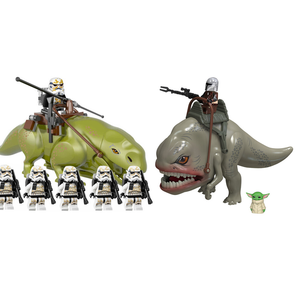 (Stormtrooper Wet Back Beast VS Blurrg Beast) Fit Lego Star Wars Rancor Monster Dewback  Blurrg Beast Minifigures Kids Toys Gifts