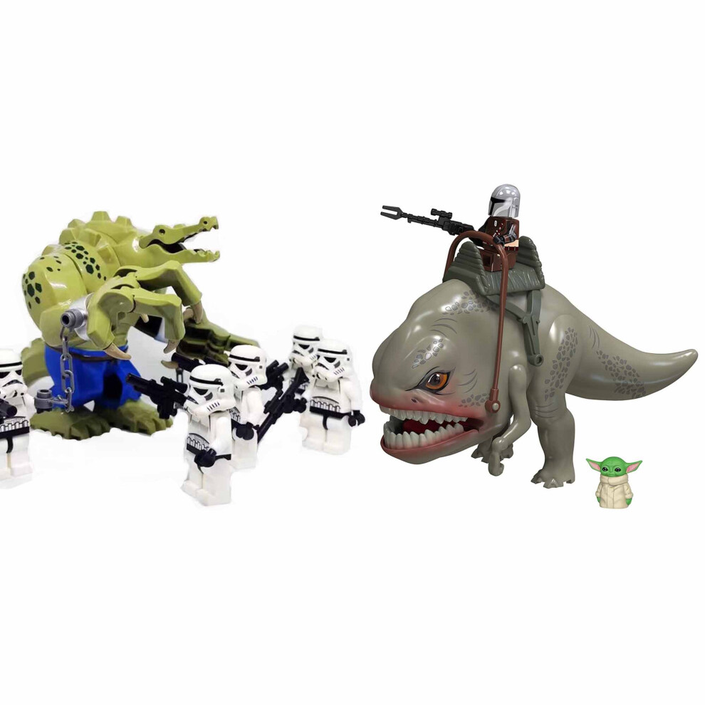 Bonxaif (Stormtrooper Killer Croc Vs Blurrg Beast) Fit Lego Star Wars Rancor Monster Dewback Blurrg Beast Minifigures Kids Toys Gifts