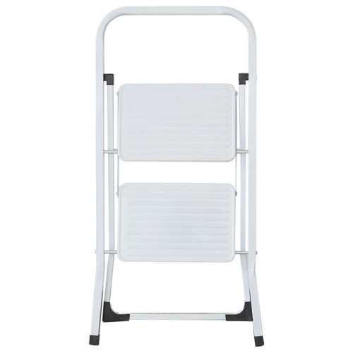 AAMEN Steel Folding 2 Steps Ladder Step Stool with Handgrip Anti-slip 2