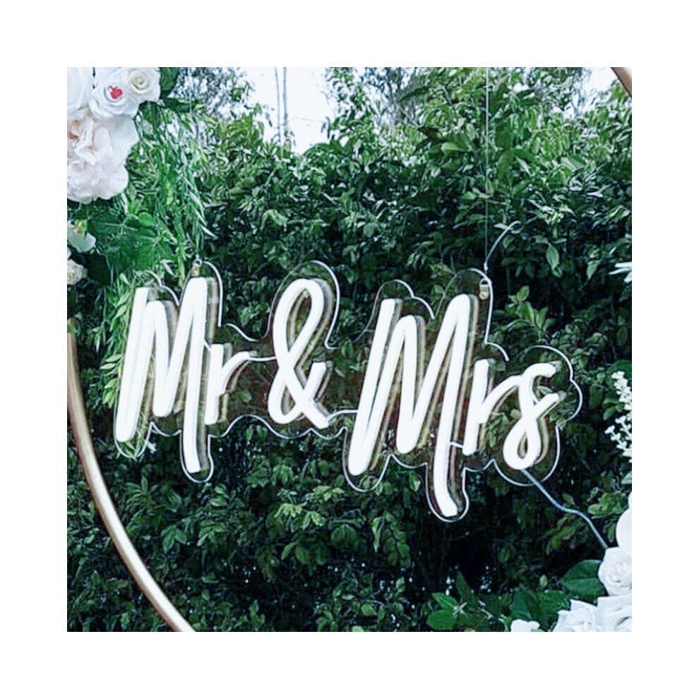 Mr & Mrs Neon Sign Wedding Decoration, 40x23cm