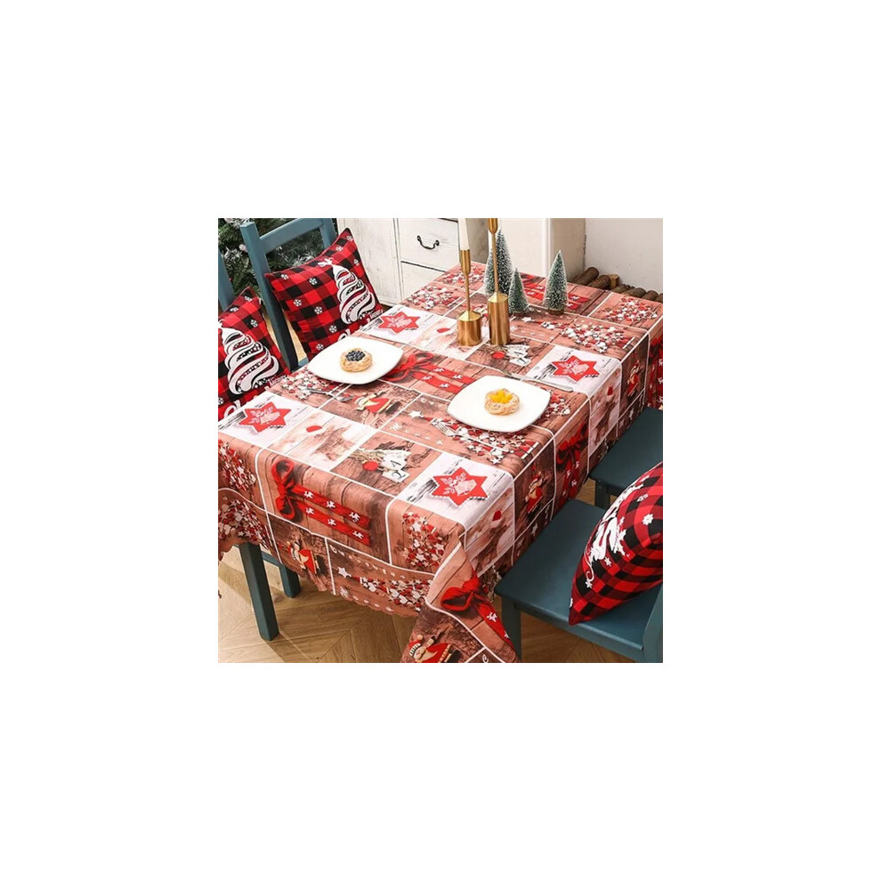 (F) Christmas Table Runner Tablecloth Dinning Table Cover Flag Xmas Decoration