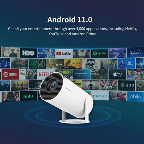 Smart Projector Android 11.0 MINI Portable 5G WIFI HDMI Home Cinema 720P 1