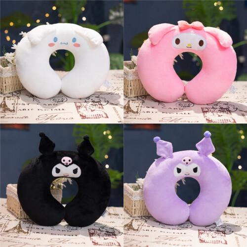 U Sanrio Shaped Pillow Plush Travel Neck Cushion Gift Kuromi Cinnamoroll Melody