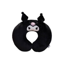 (Black) U Sanrio Shaped Pillow Plush Travel Neck Cushion Gift Kuromi Cinnamoroll Melody