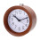 (Brown white) Round Wooden Desktop Alarm Clock with Night Light 1