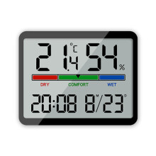 (C) Multifunctional Display of Temperature and Humidity Minimalist Digital Clock