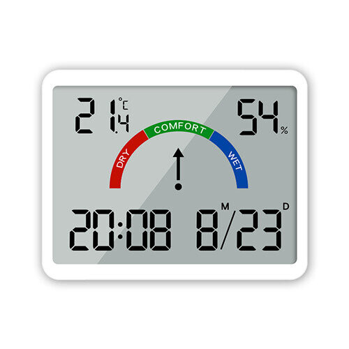 (F) Multifunctional Display of Temperature and Humidity Minimalist Digital Clock