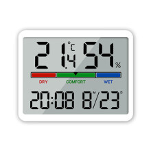 (D) Multifunctional Display of Temperature and Humidity Minimalist Digital Clock