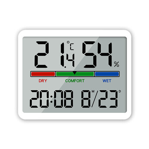 (D) Multifunctional Display of Temperature and Humidity Minimalist Digital Clock
