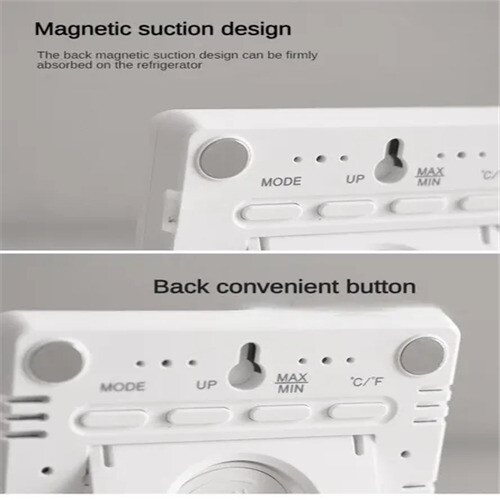 (D) Multifunctional Display of Temperature and Humidity Minimalist Digital Clock 1