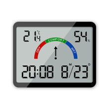 (E) Multifunctional Display of Temperature and Humidity Minimalist Digital Clock