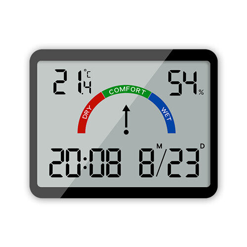 (E) Multifunctional Display of Temperature and Humidity Minimalist Digital Clock